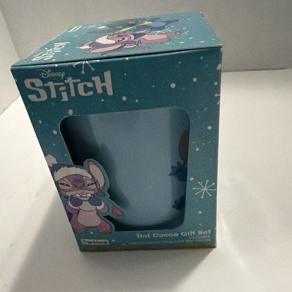 Disney Stitch Hot Cocoa Gift Set Nestle Mug Candy Stirrer Angel Holiday 41324 - Picture 6 of 7